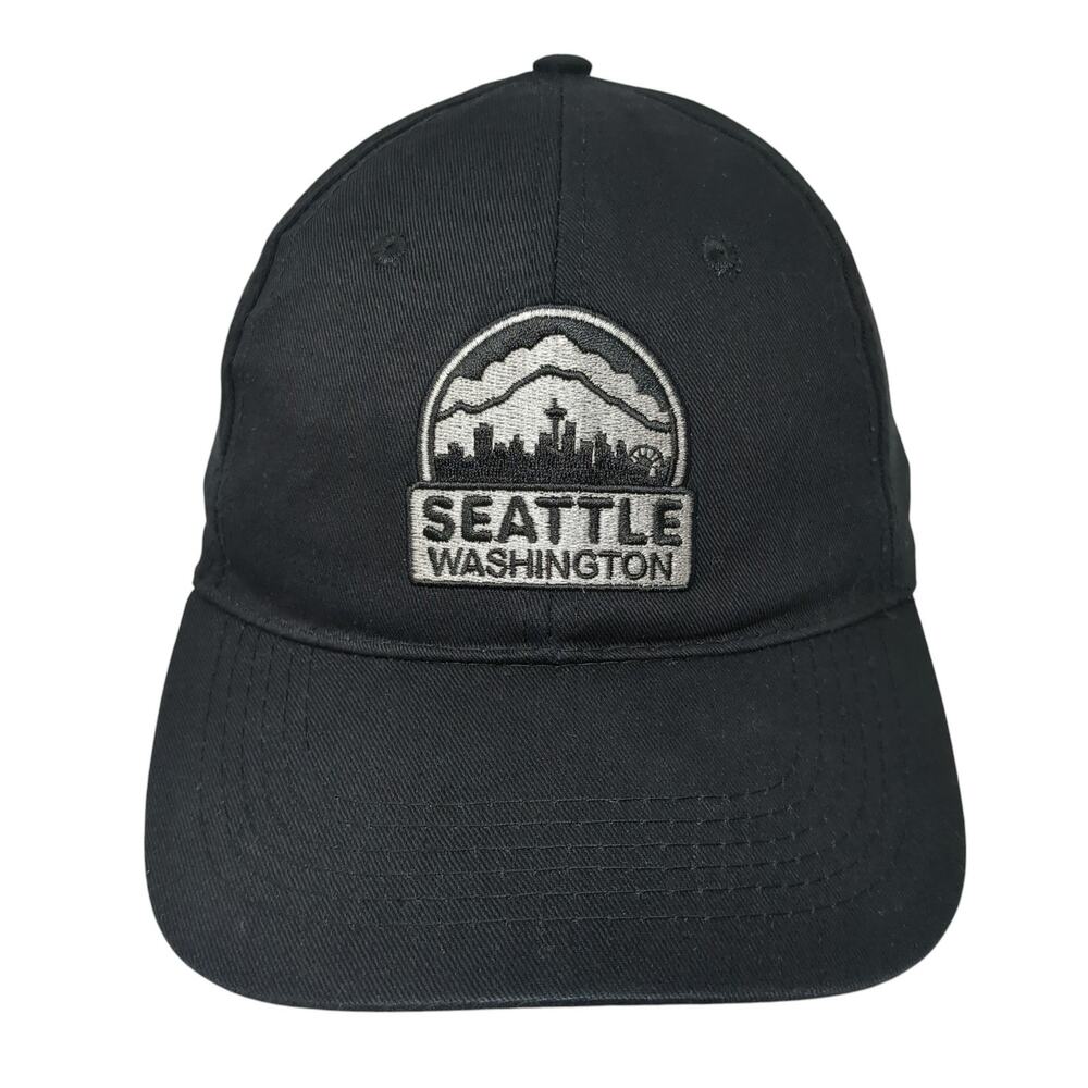 Seattle Washington Baseball Cap Black One Size Adjustable Embroidered 6 Panel